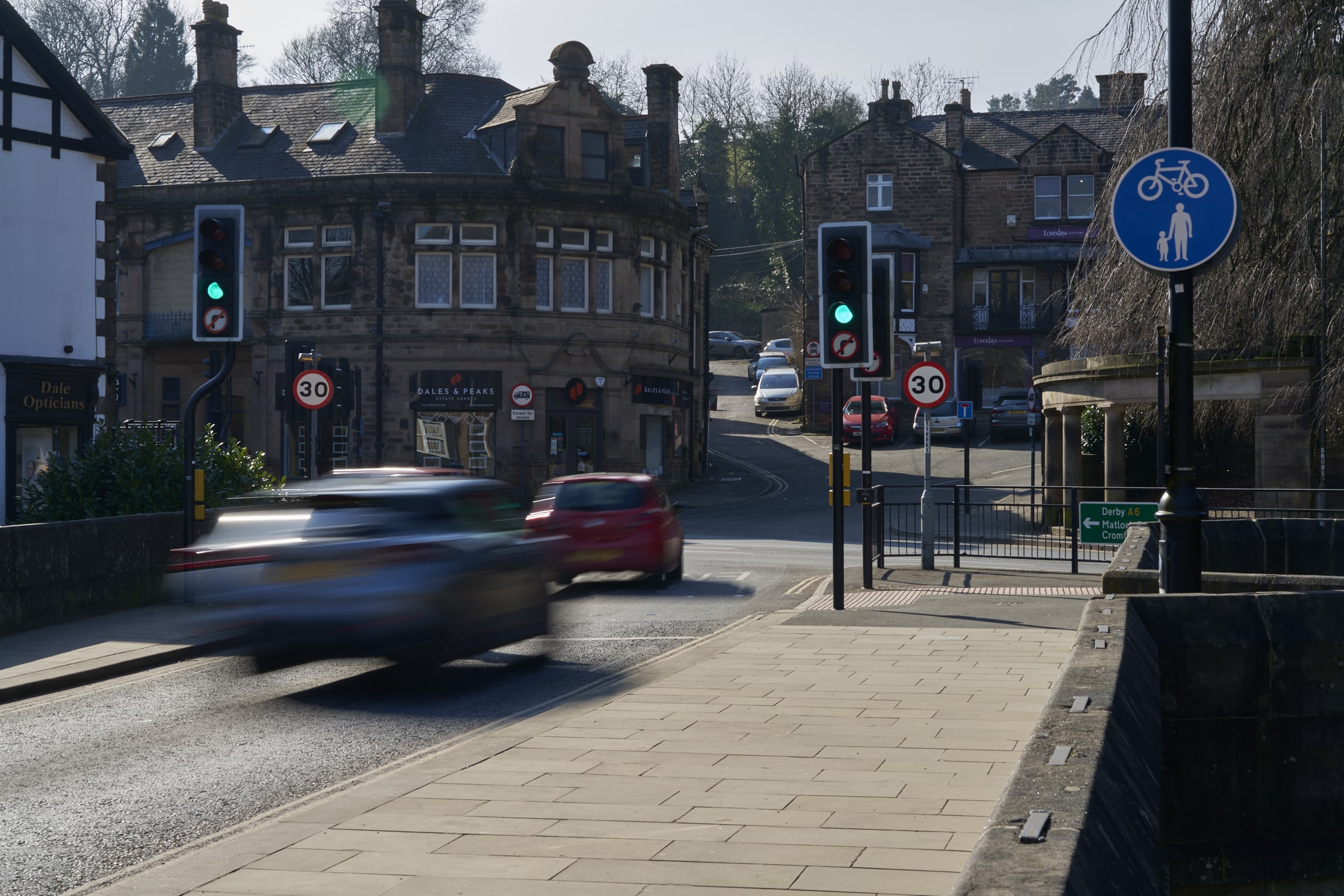 Transport for City Regions Funding: a busy road in Matlock.