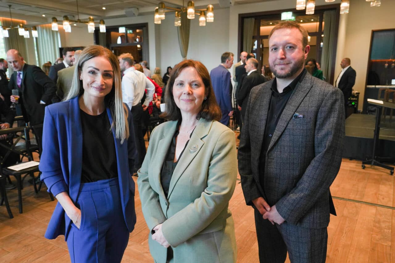 UKREiif launch event: Chief Executive Amy Harhoff, Mayor of the East Midlands Claire Ward and Matt. UKREiiF