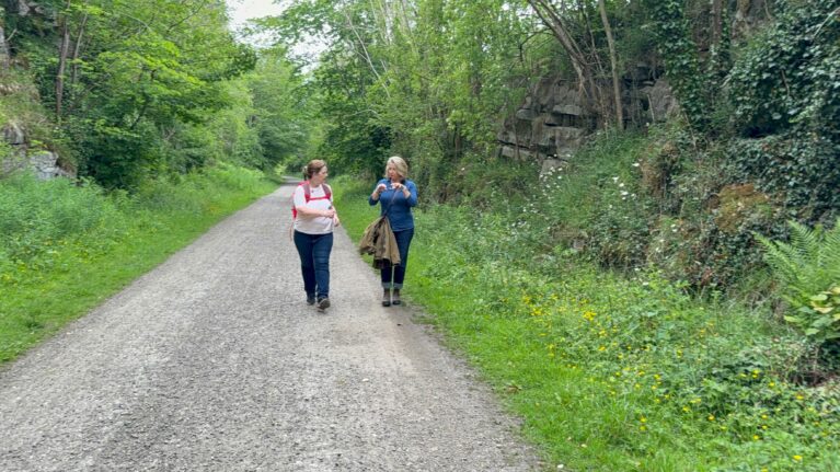 Mayor Claire and Emma Simpson from Rural Derbyshire walking the second stage of The Loop