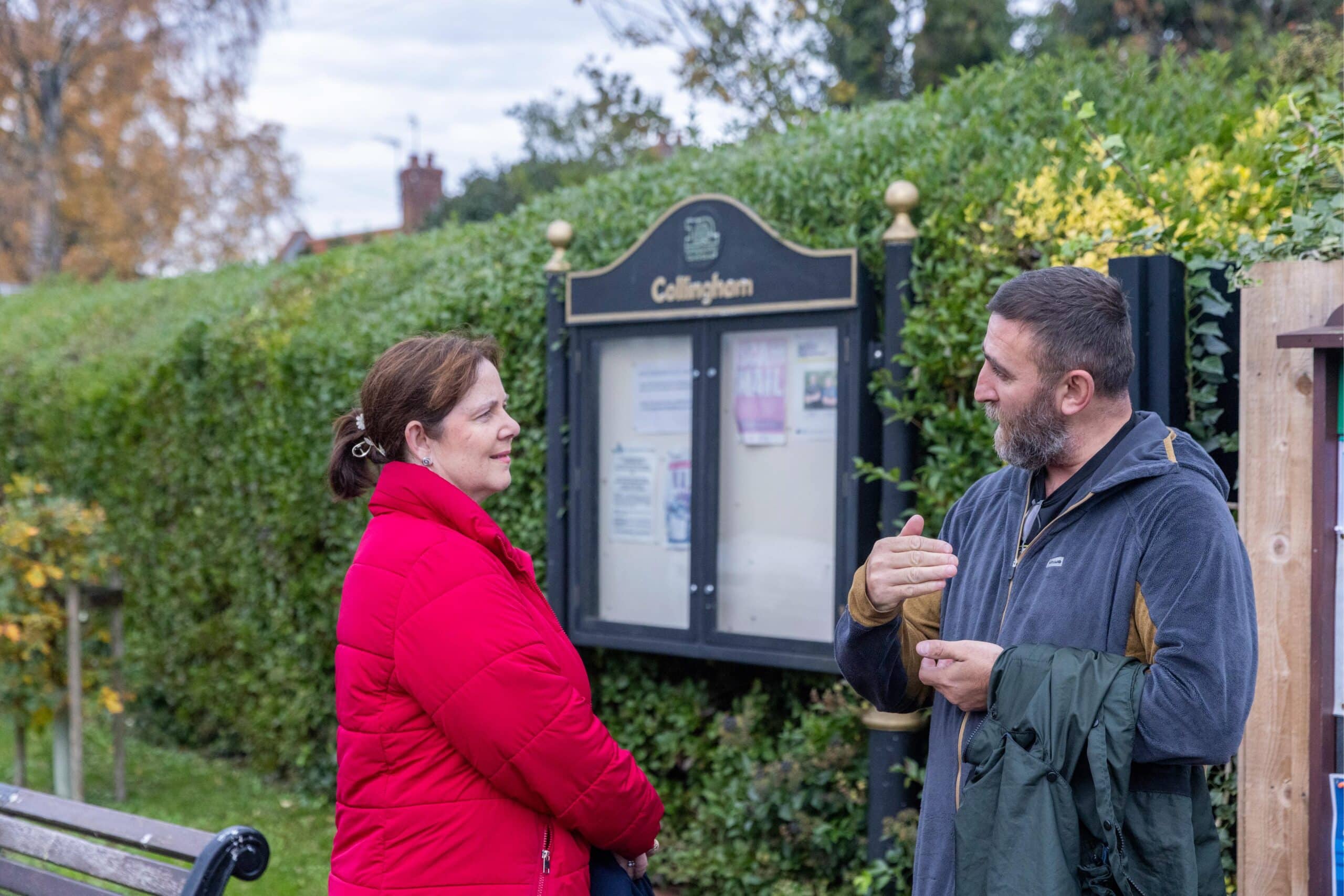 Mayor Claire Ward talks to John Bell during their Loop walk from Besthorpe to Holme.