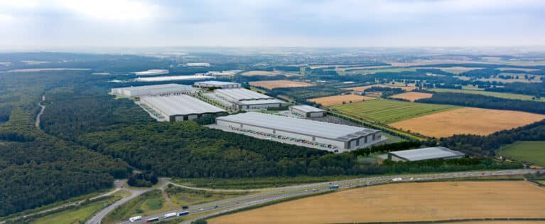 An artist's impression of the EM.EX Worksop site.