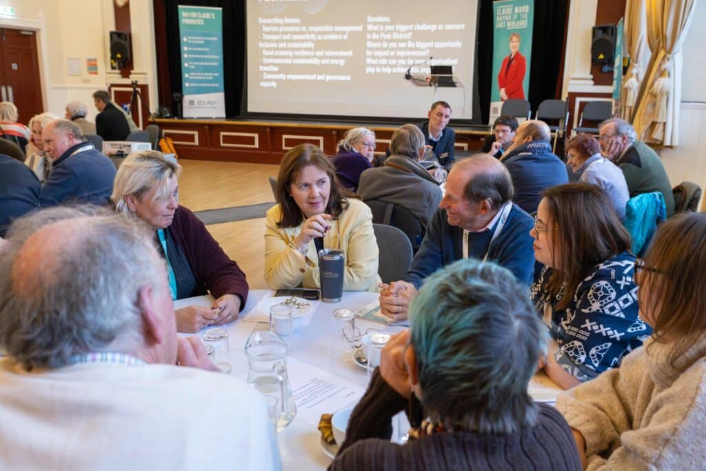 Mayor Claire Ward speaks to delegates at the Peak Partnership Summit in Bakewell.