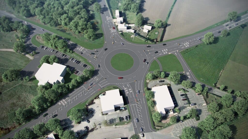 How Ollerton Roundabout could look. Picture: Nottinghamshire County Council.