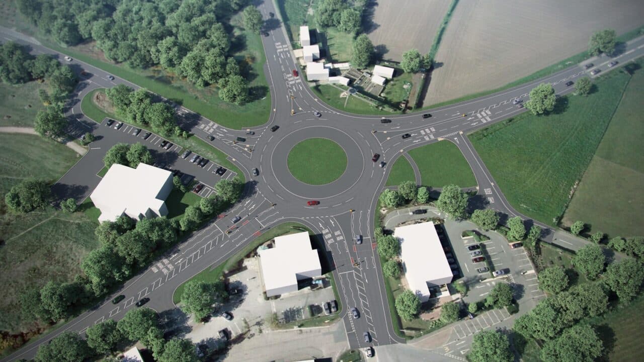 How Ollerton Roundabout could look. Picture: Nottinghamshire County Council.