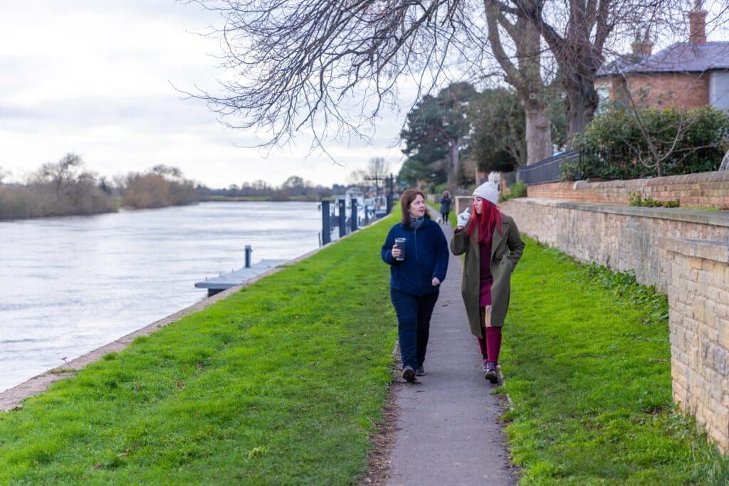 Mayor Claire Ward and Daisy Dady beside the River Trent on a section of The Loop between Averham and Fiskerton. Picture: Alex Wilkinson Media