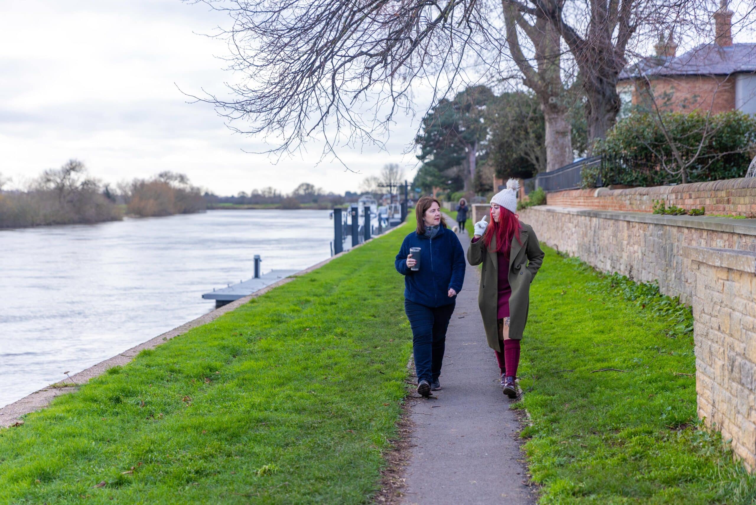 Mayor Claire Ward and Daisy Dady beside the River Trent on a section of The Loop between Averham and Fiskerton. Picture: Alex Wilkinson Media