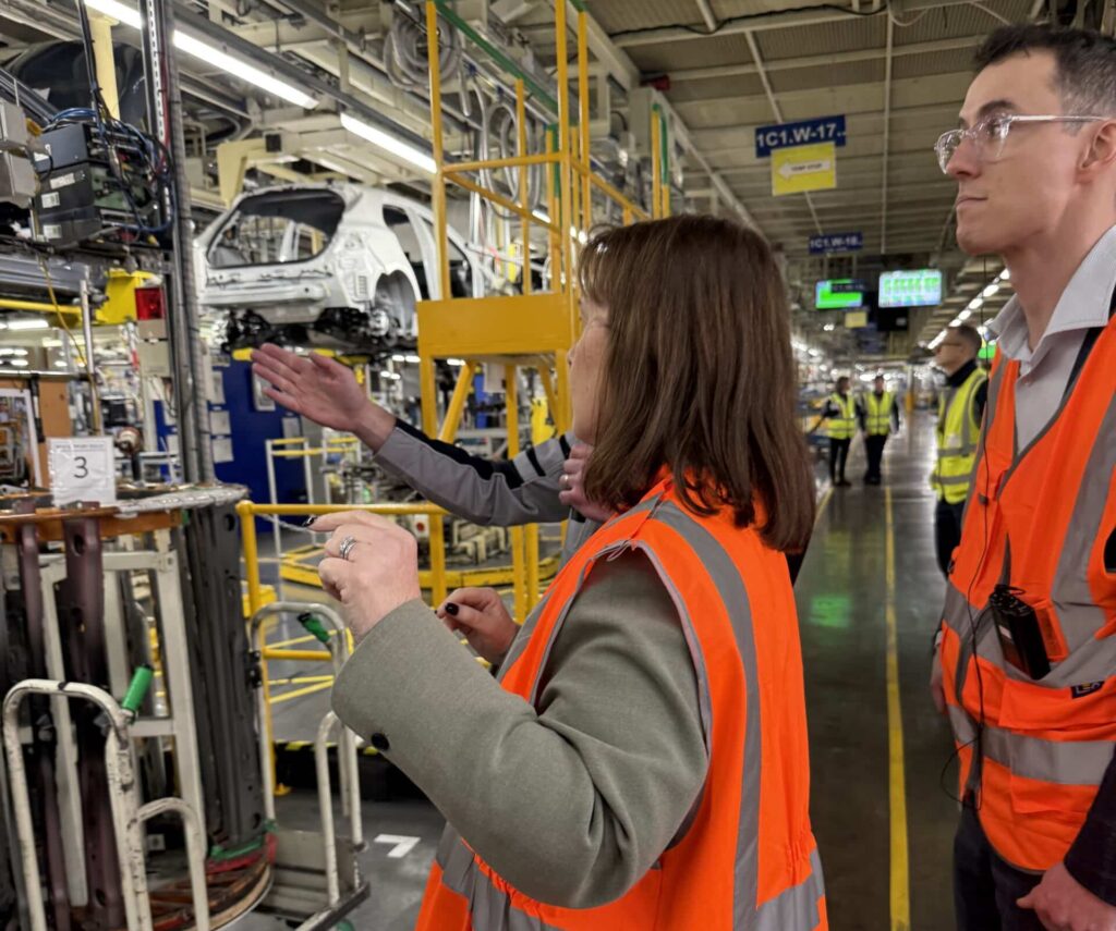 Mayor Claire Ward on her tour of Toyota at Burnaston.