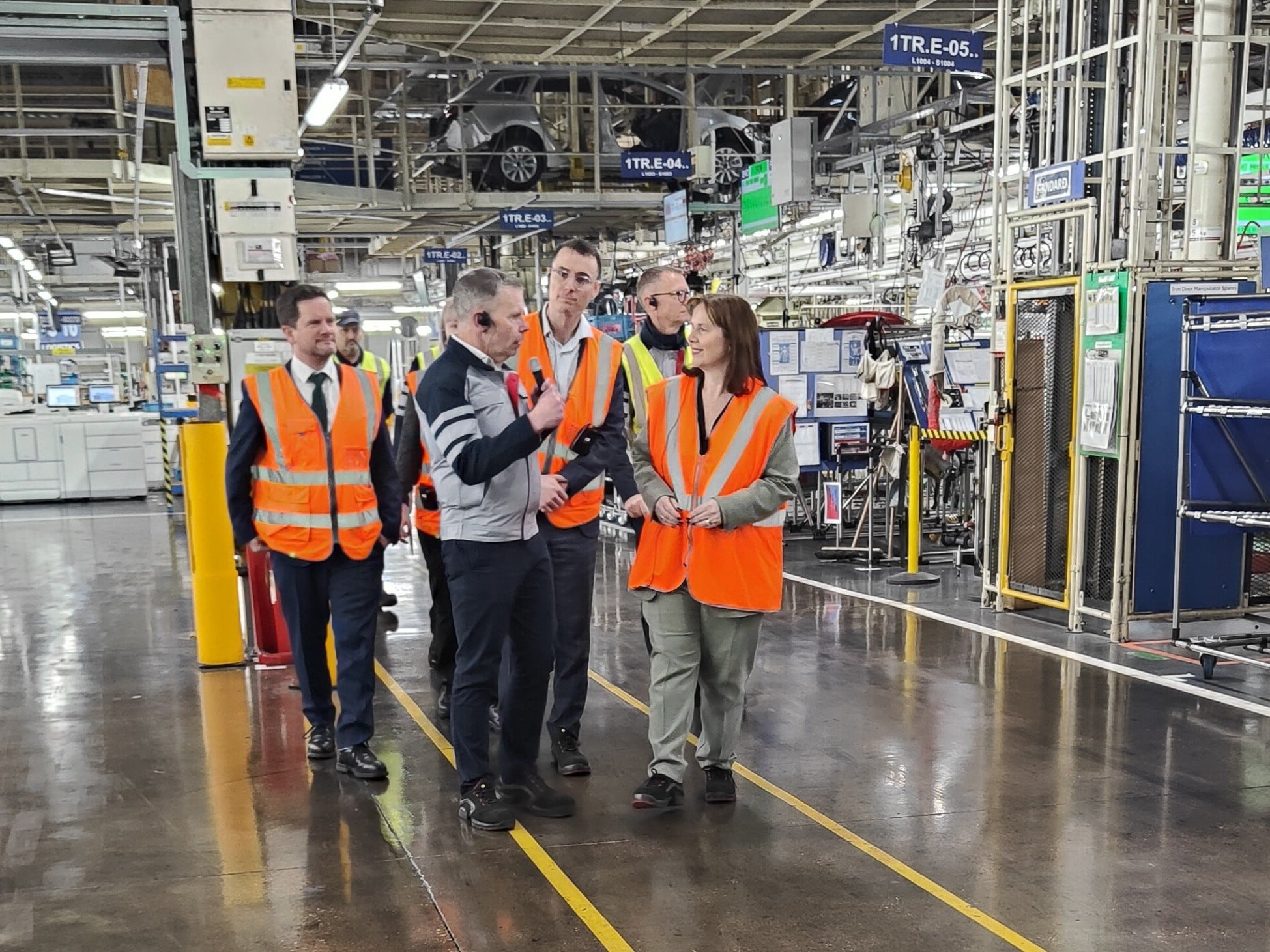 From left · Dan Cooper: Head of Communications and Inward Investment, East Midlands Freeport· Mick Lalley: General Manager, Toyota Manufacturing UK · Tom Newman-Taylor: CEO, East Midlands Freeport · Chris Barrow: Strategic Planning & External Relations, Toyota Manufacturing · Mayor Claire Ward: East Midlands Combined County Authority.