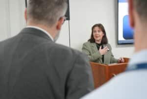 Mayor Claire Ward spoke about international investment.