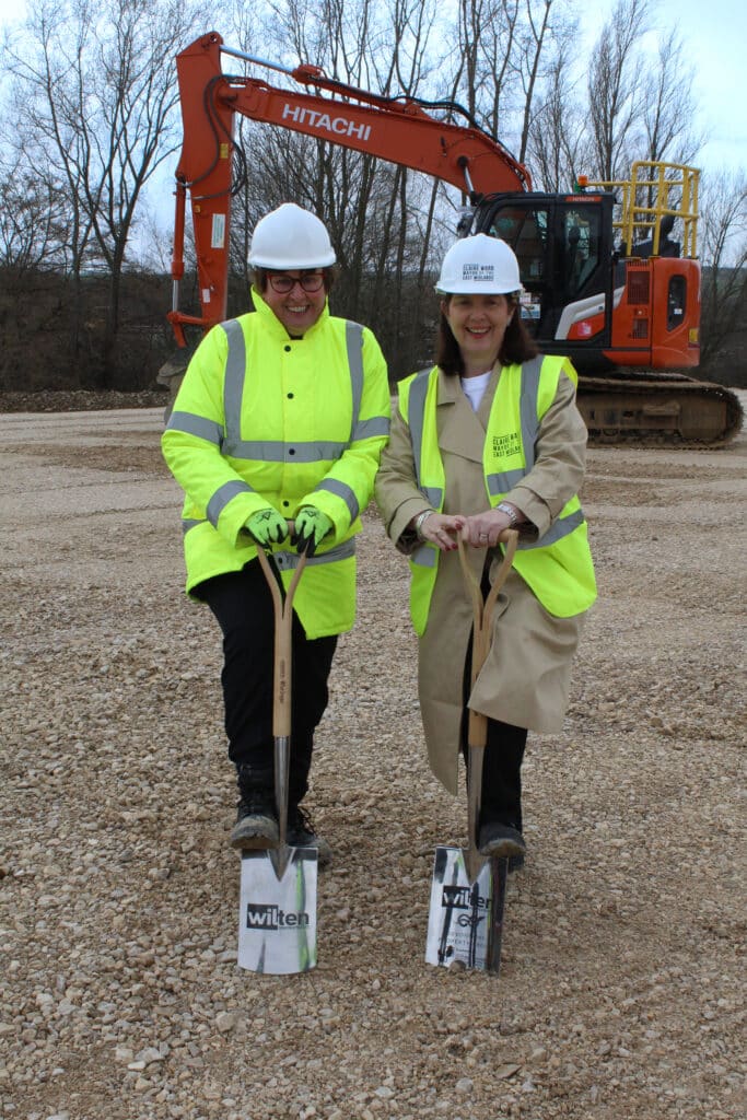 Cllr Gilby and Mayor Claire Ward at the Hartington Business Park ground-breaking event