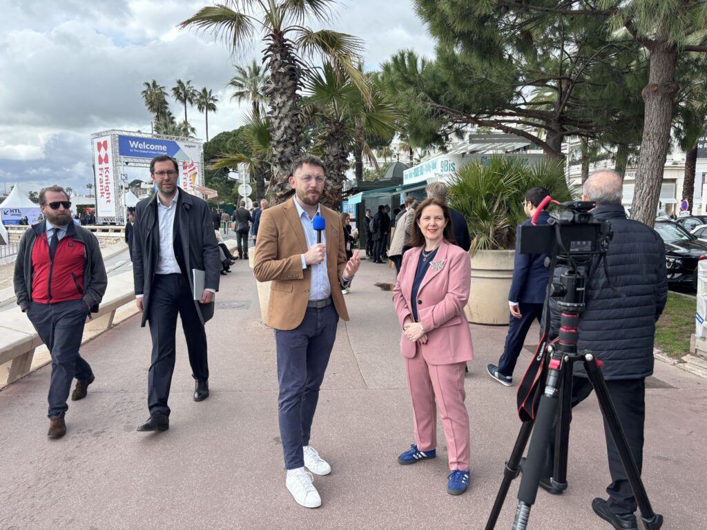 Mayor Claire Ward is interviewed at MIPIM 2026.