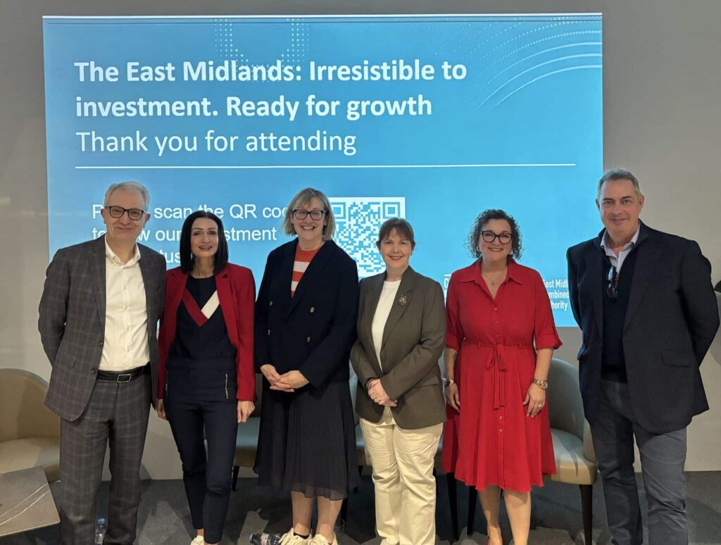 From left, David Williams, Amy Harhoff, Vicky Evans, Mayor Claire, Councillor Peatfield and Rob Tincknell at MIPIM.