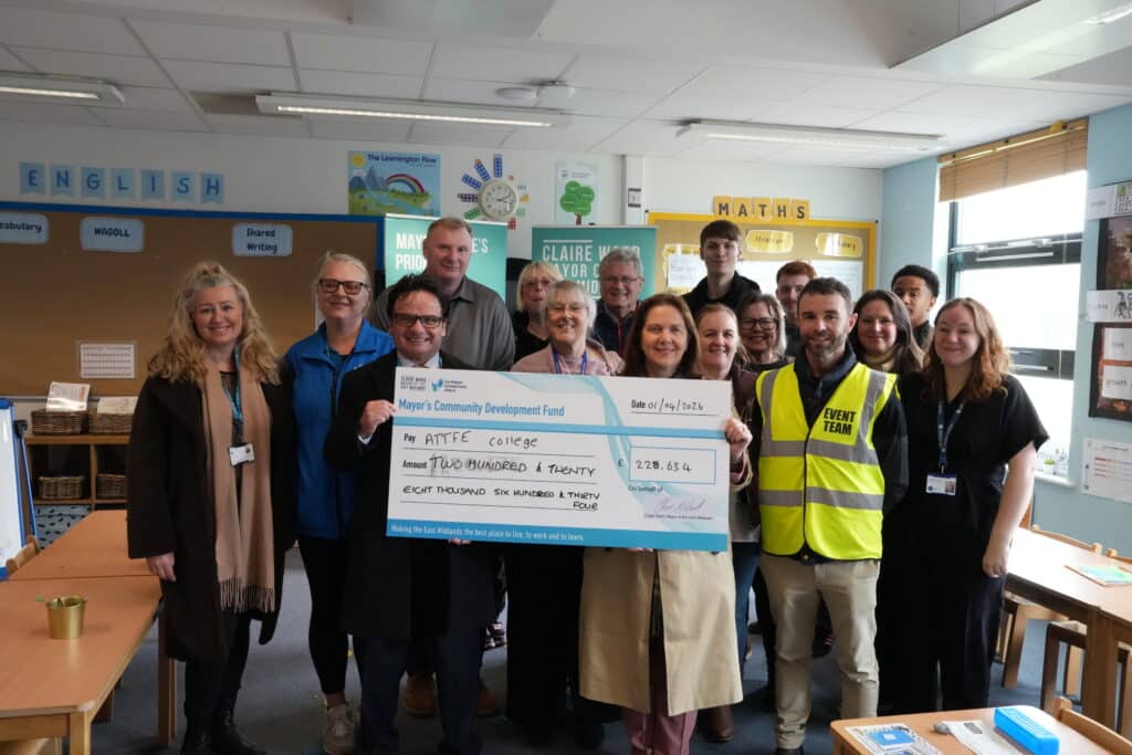 Mayor Claire with community members in Leamington.