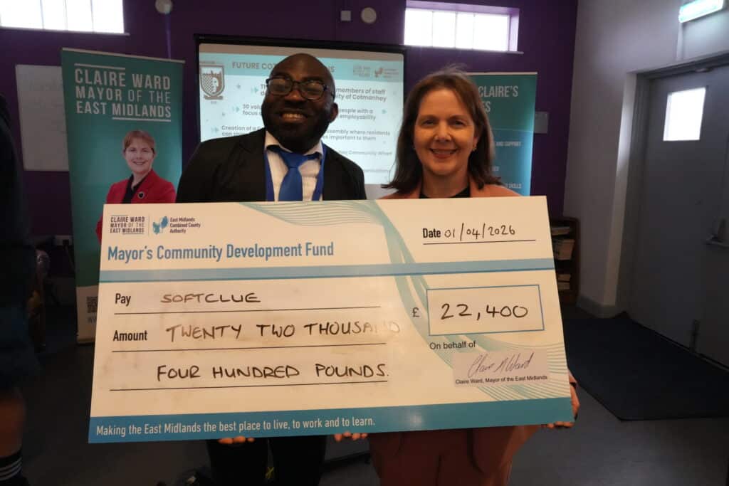 Mayor Claire and Olujuwon Ebenezer Omotoba, Softclue founder and director.