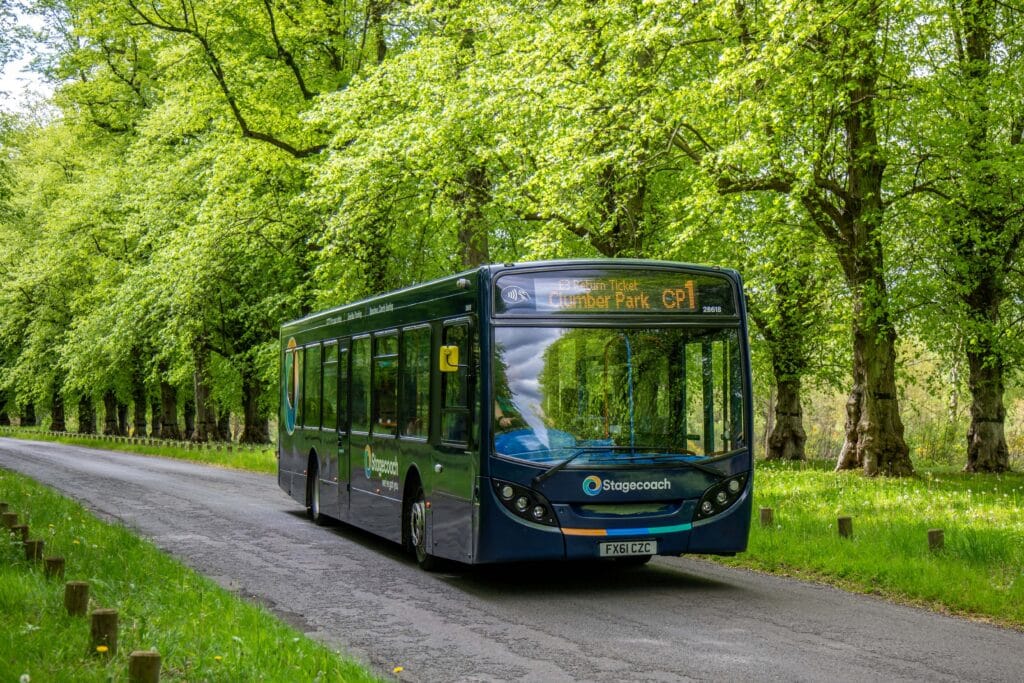 A Stagecoach bus service in Clumber Park. Picture: Steve Bradley.