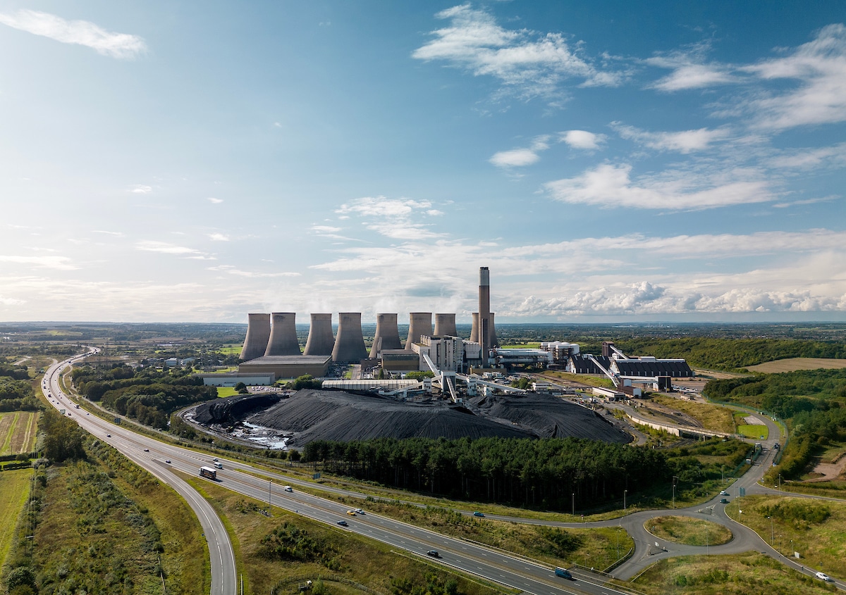 An aerial shot of Ratcliffe on soar power station