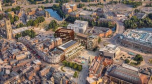 An aerial view of how the site could look after EMCCA investment.