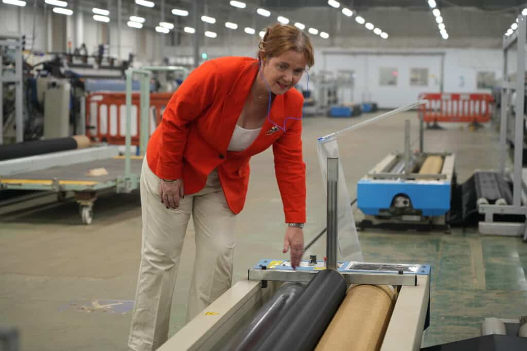 Mayor Claire on her visit to Mansfield business Toray Textiles. A new business fund will support companies across the region.