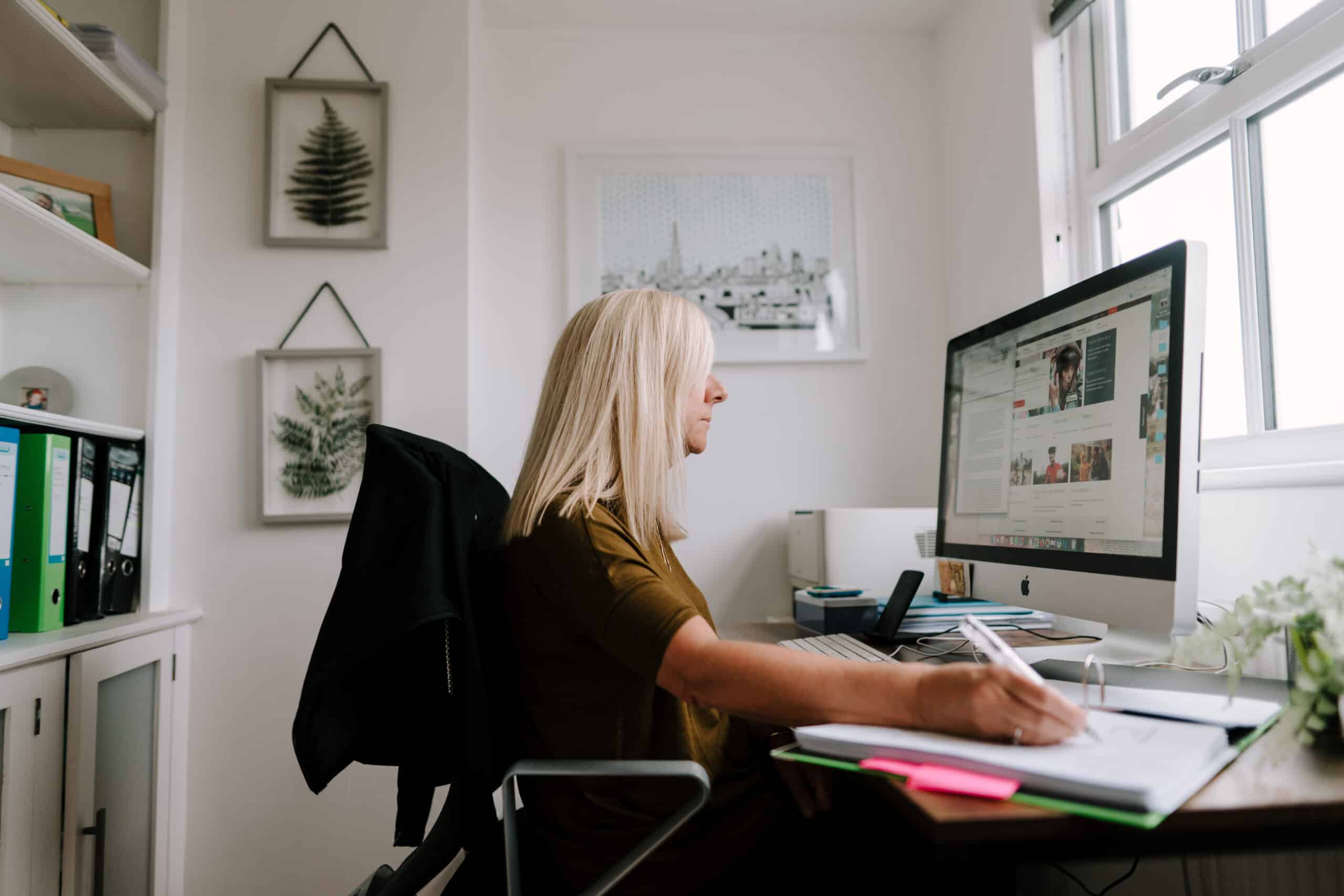 Woman sat at desk