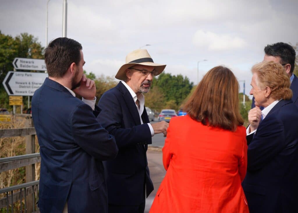 Partners from across the region gathered near the A46 in Newark to support the campaign