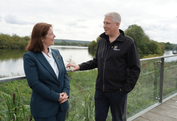Mayor Claire and CEO Paul Wilkinson at Attenborough Nature Reserve