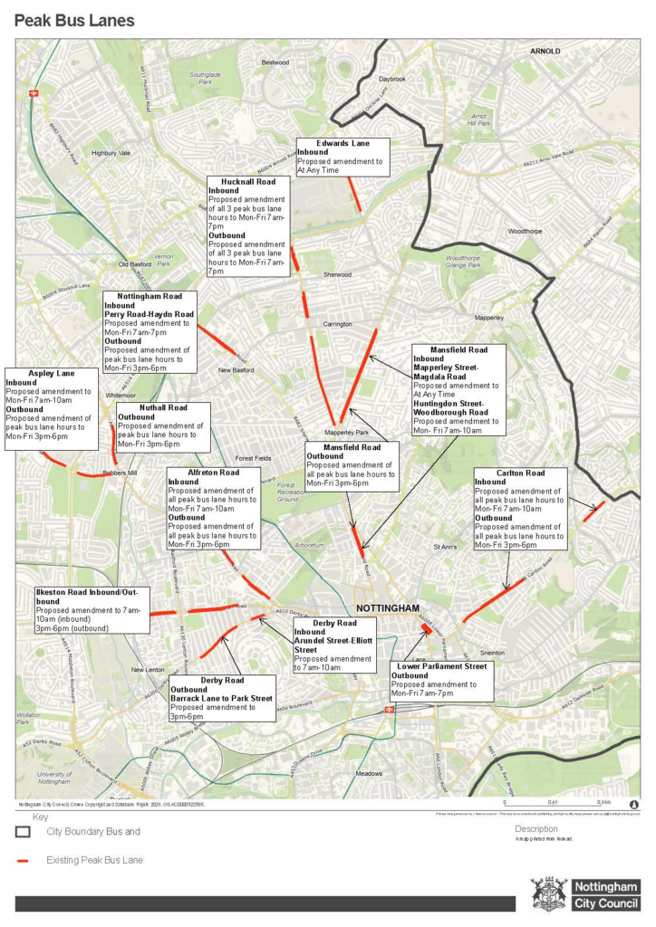 Proposed peak bus lanes operational plan