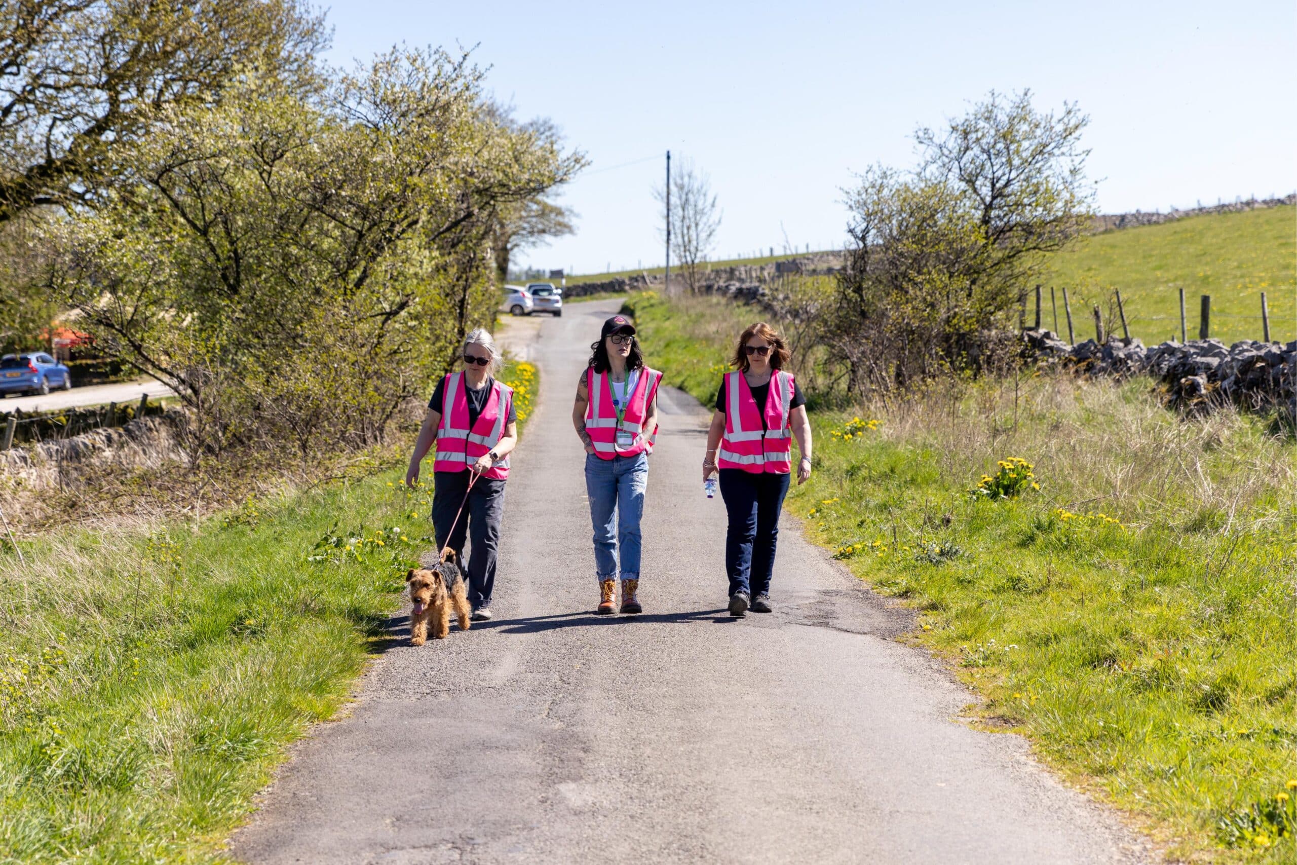 Mayor Claire, right, on The Loop from Parsley Hill to Harpur Hill with members of the Slow Girls Walking Club.