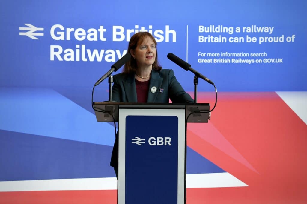 Mayor Claire addresses the audience at the announcement that Great British Railways' headquarters will be at Becketwell, Derby city centre.