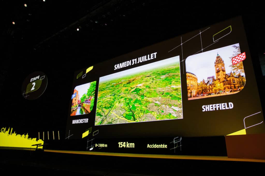 The route presentation under way in Paris. Picture: Charlie Forgham-Bailey/SWpix.com 