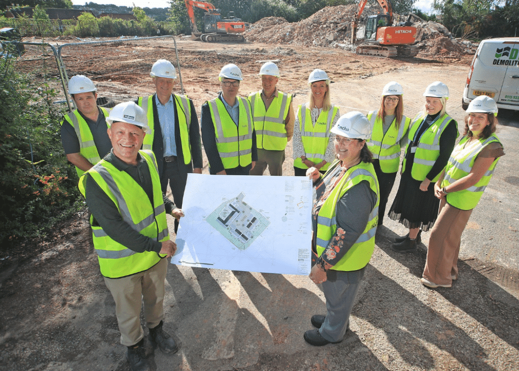 Partners gather for start onsite at Leivers Court brownfield development on Druro Drive in Arnold